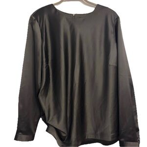 Universal Standard Women’s Lucina Black Satin Blouse Size 18-20 Casual Business